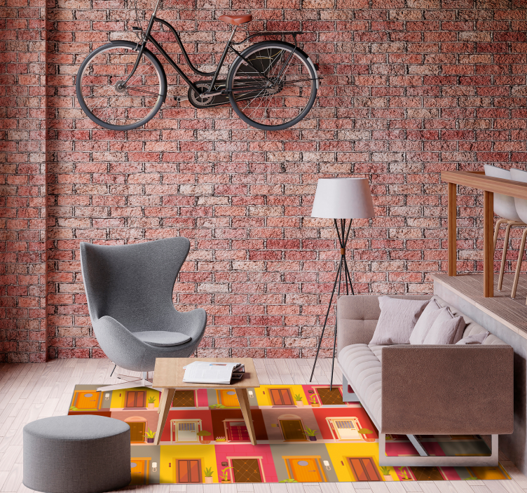 Vinil podovi minimalistički šareni uzorak vrata - TenStickers