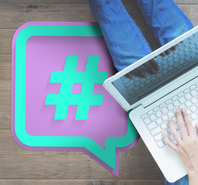 Vinilne prostirke s frazama hashtag oblačić govora - TenStickers