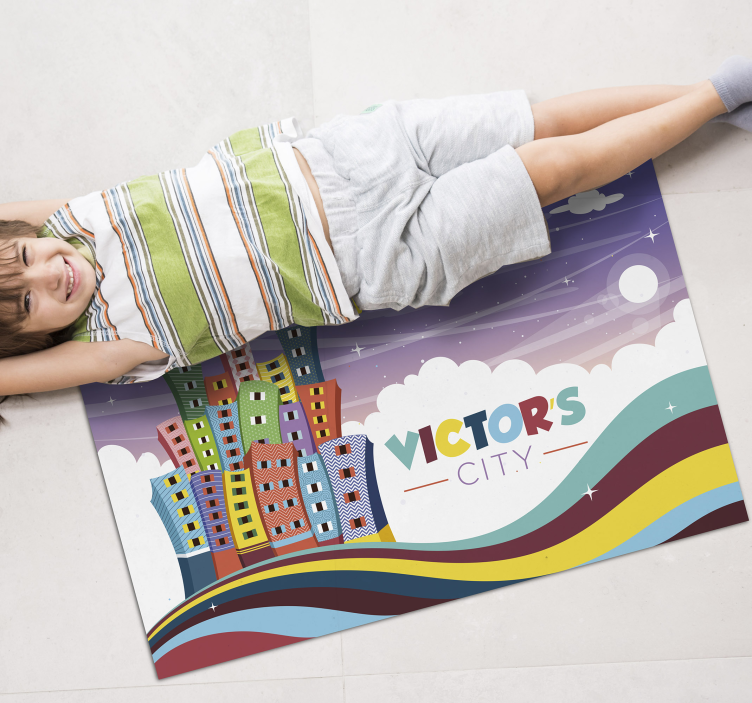 Vinil podovi s imenima cityscape duga - TenStickers