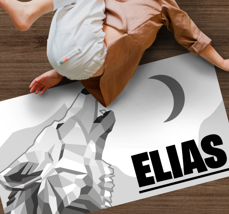 Vinil podovi s imenima geometrijski vuk - TenStickers