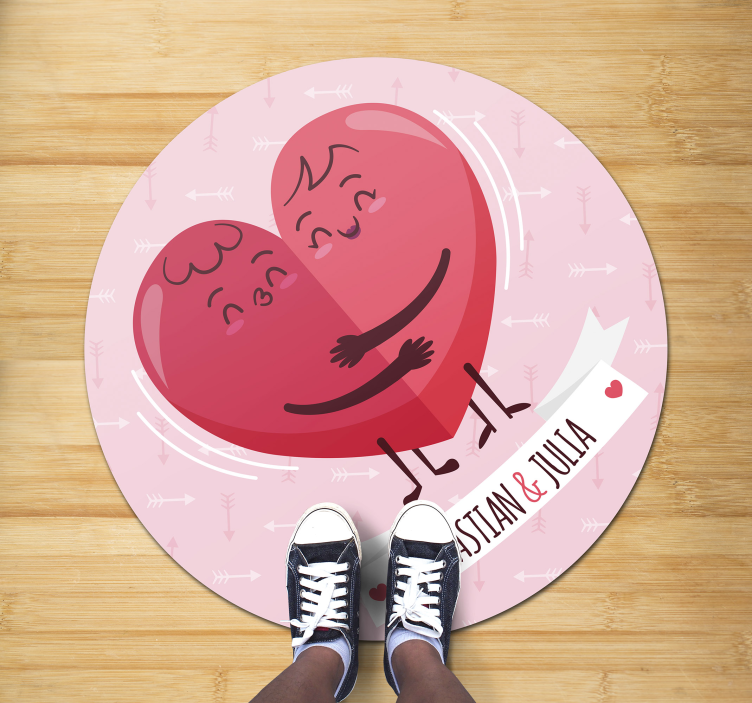 Vinil podovi s imenima personalizirana ilustracija srca - TenStickers