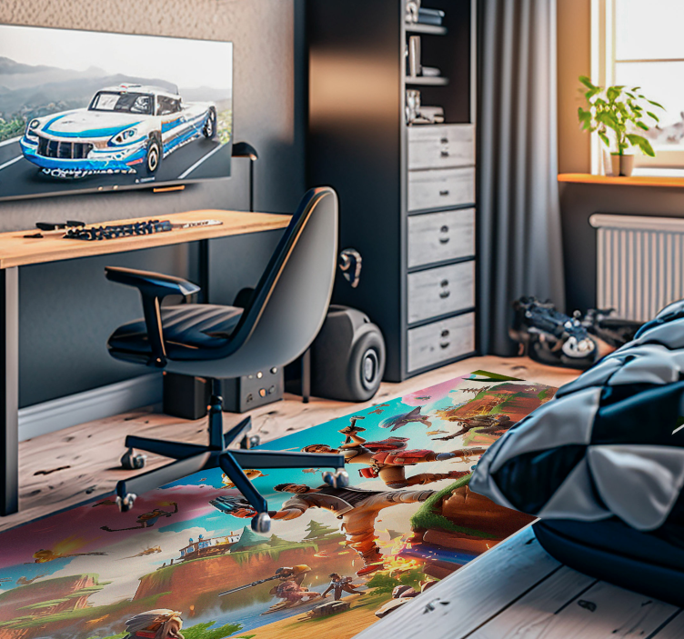 Vinil podovi spavaća soba karakteri videoigara u akciji - TenStickers