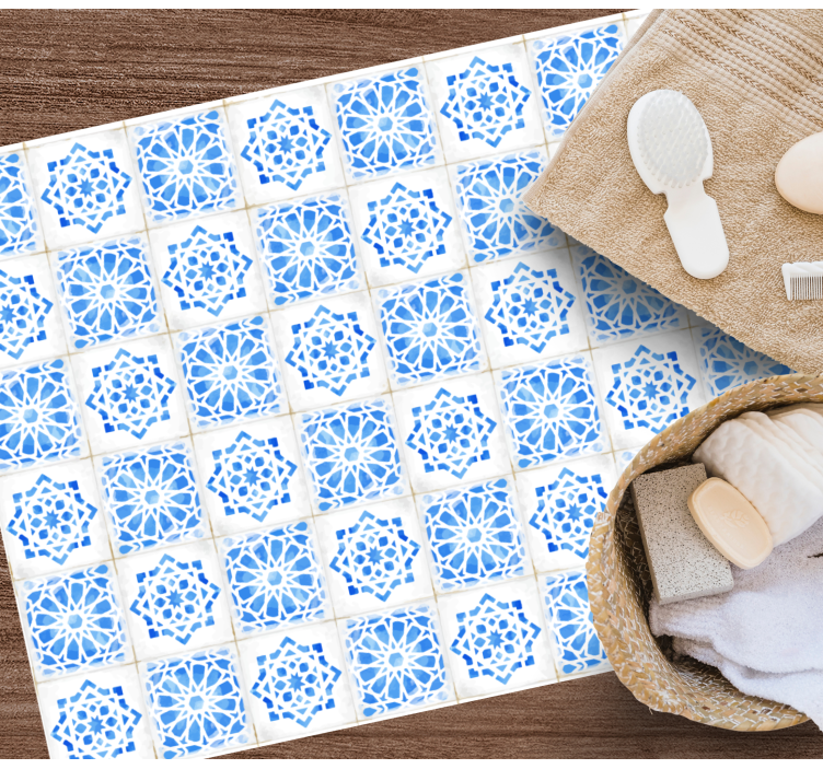 Vinil pločice zamršeni plavi uzorci - TenStickers