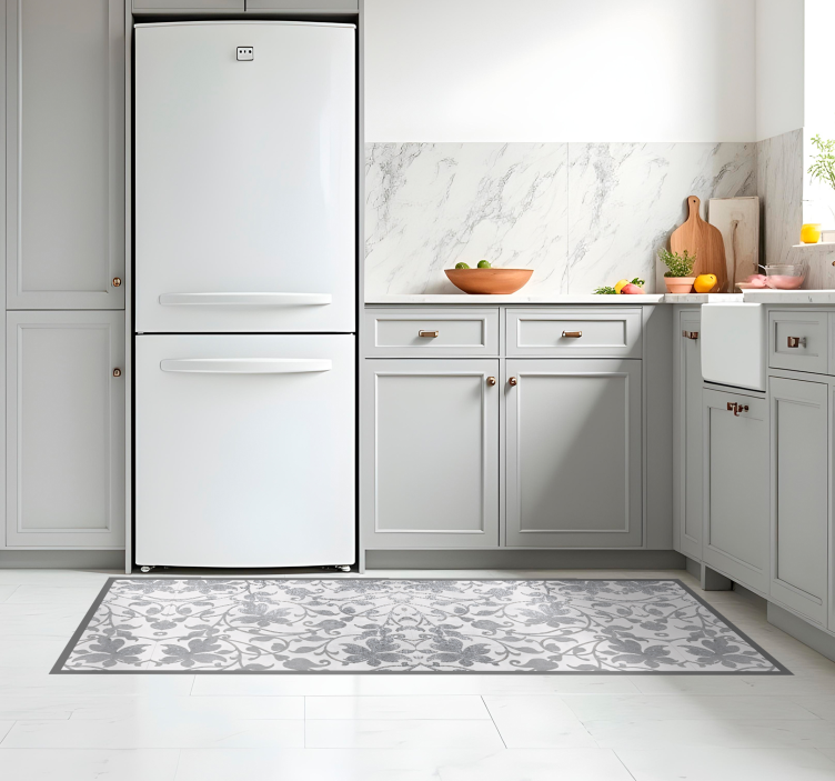 Vinil pod u kuhinji cementni damast - TenStickers