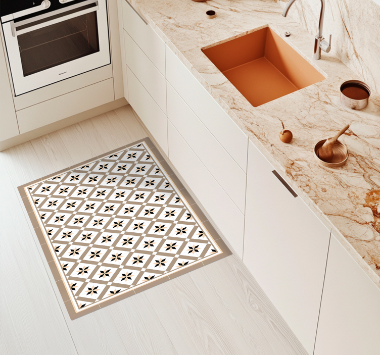 Vinil pod u kuhinji hidraulički smeđi - TenStickers