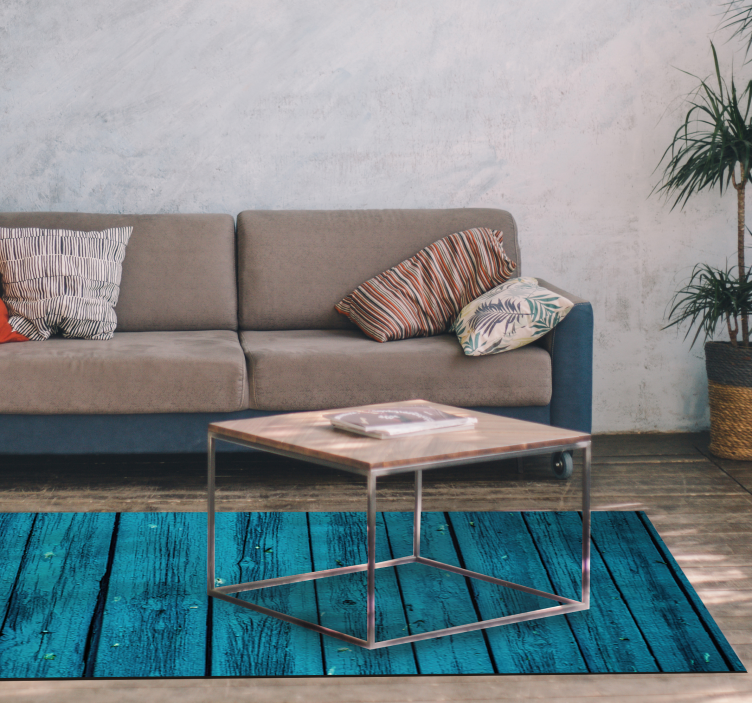 Plavi drveni vinil drveni pod - TenStickers