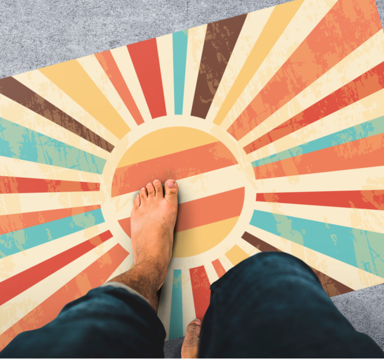 Vinil podovi berba izlazak sunca u boji - TenStickers