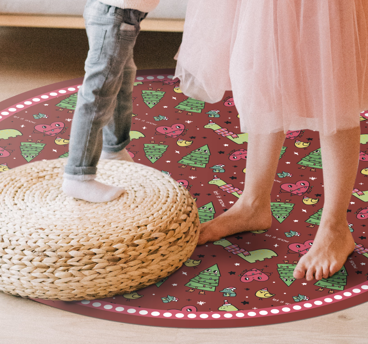 Vinil podovi Božić svečani kružni dizajn - TenStickers