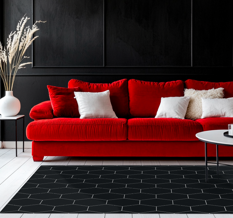 Vinil podovi crno šesterokutni mozaik - TenStickers