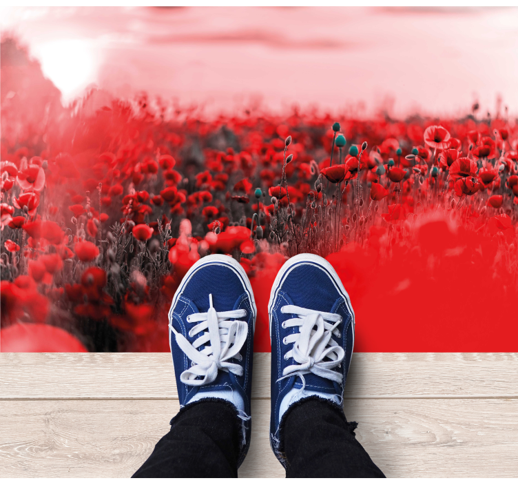 Vinil podovi cvijeće i biljke crveni cvjetni prizor - TenStickers