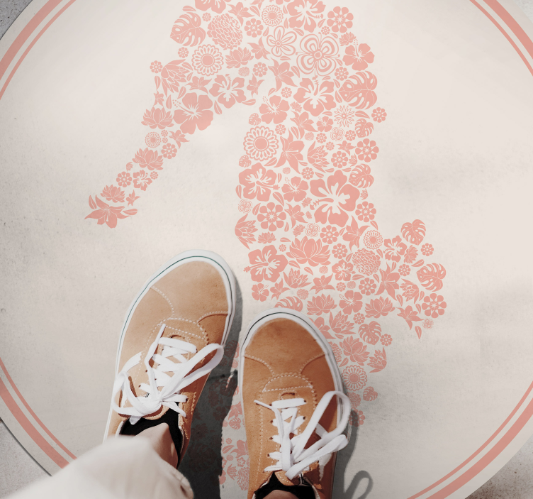 Vinil podovi cvijeće i biljke cvjetni dizajn morskog konjica - TenStickers