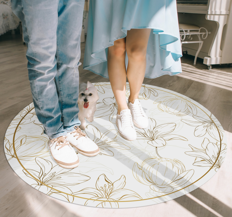 Vinil podovi cvijeće i biljke cvjetni kružni uzorak - TenStickers