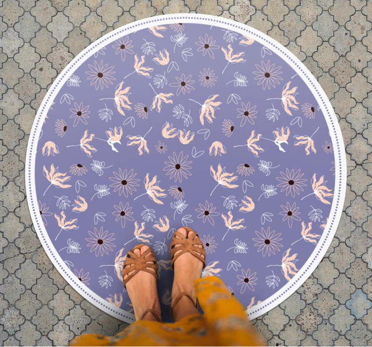 Vinil podovi cvijeće i biljke cvjetni ljubičasti uzorak - TenStickers