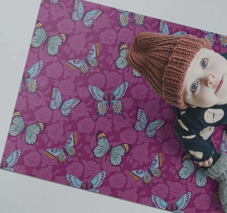 Vinil podovi cvijeće i biljke cvjetni motiv leptira - TenStickers