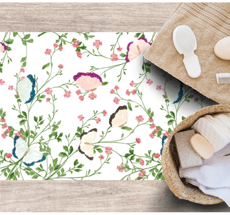 Vinil podovi cvijeće i biljke uzorak leptira - TenStickers