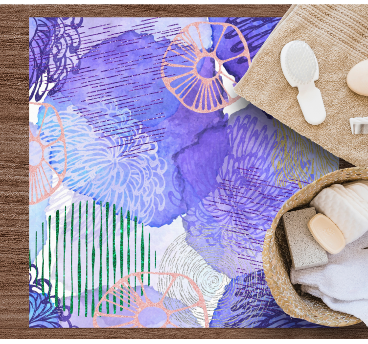 Vinil podovi za kupatilo cvjetni vrtložni uzorci - TenStickers