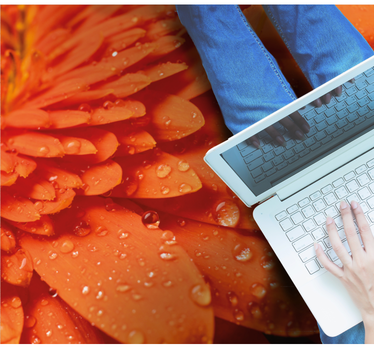 Vinil podovi cvijeće i biljke jarko narančaste latice - TenStickers