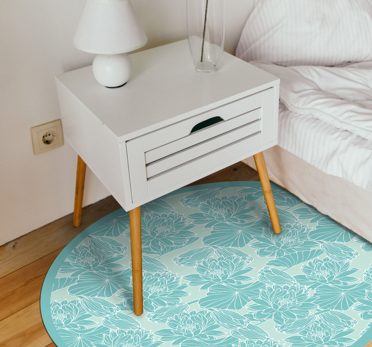 Vinil podovi cvijeće i biljke krug cvjetnog motiva - TenStickers