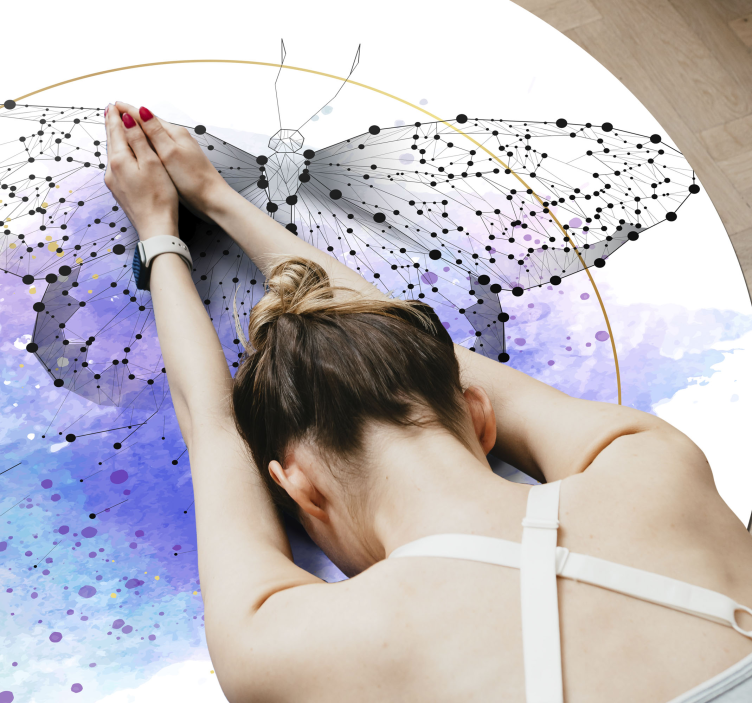 Vinil podovi cvijeće i biljke leptir akvarel - TenStickers