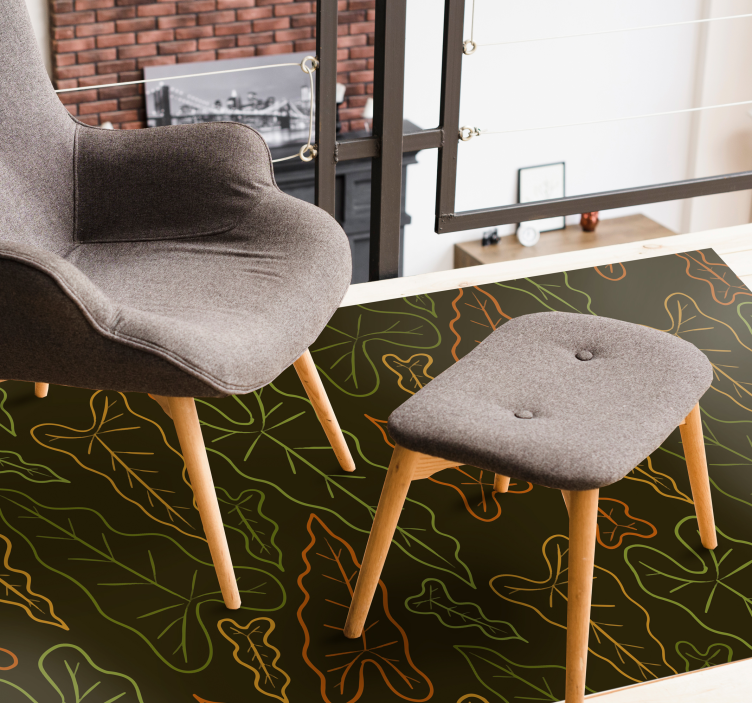 Vinil podovi cvijeće i biljke lisnate konture - TenStickers