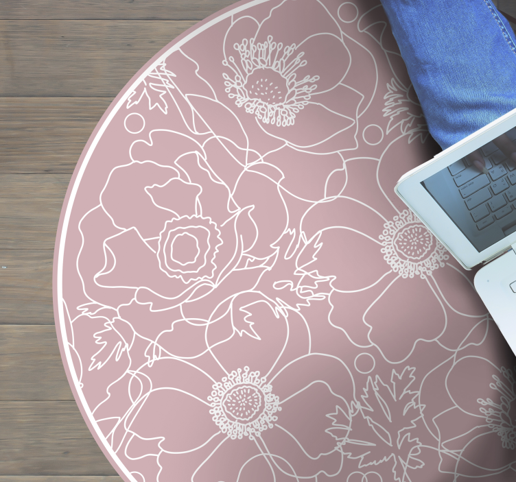 Vinil podovi cvijeće i biljke motiv cvjetnog obrisa - TenStickers