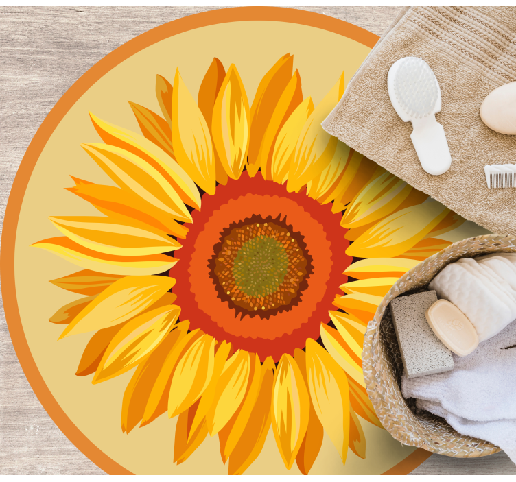 Vinil podovi cvijeće i biljke okrugli suncokret - TenStickers