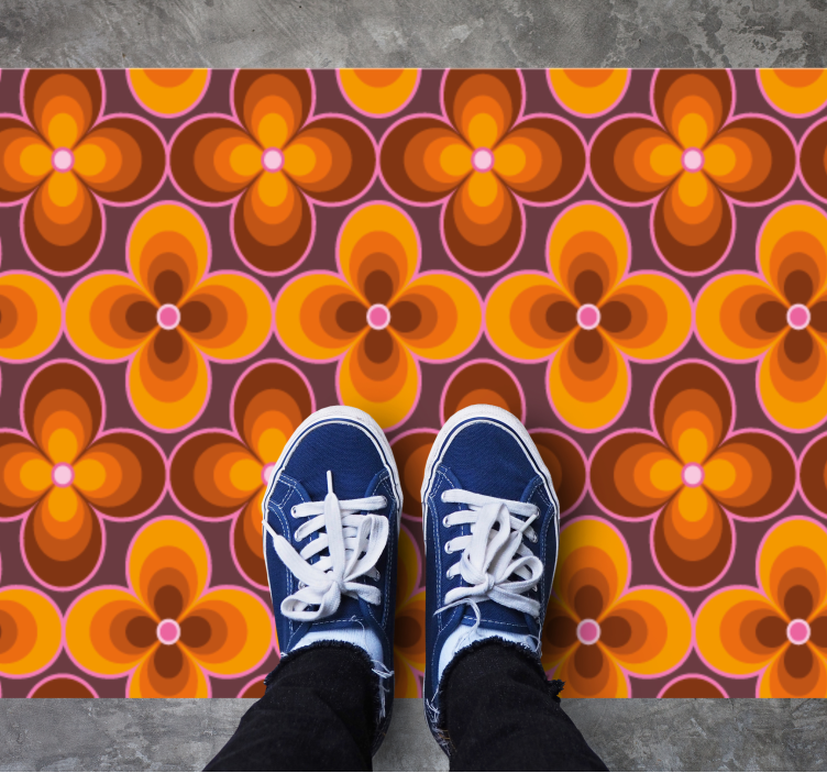 Vinil podovi berba retro cvjetni uzorak - TenStickers