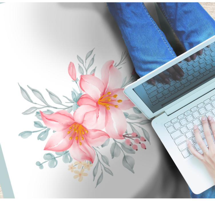 Vinil podovi cvijeće i biljke ružičasta cvjetna elegancija - TenStickers