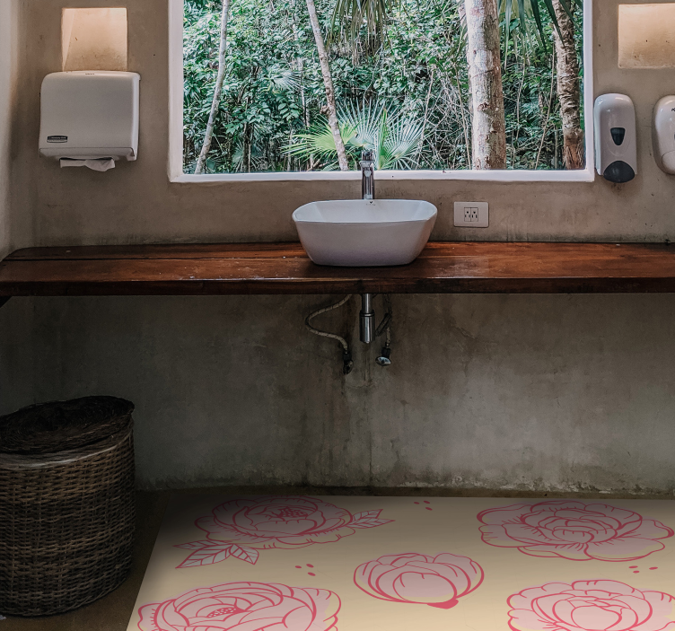 Vinil podovi cvijeće i biljke ružičasti cvjetni motiv - TenStickers