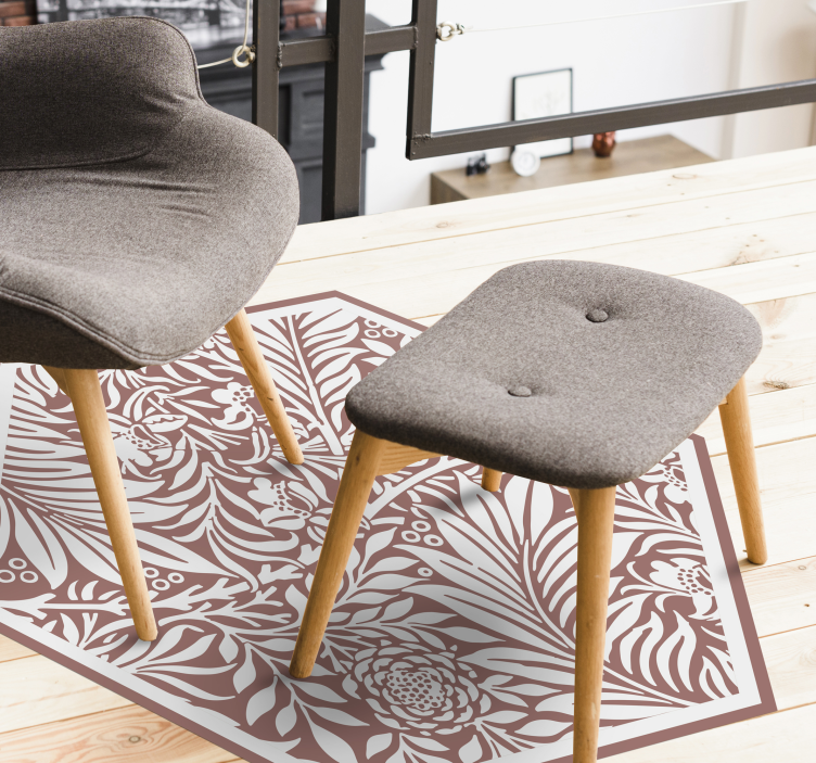 Vinil podovi cvijeće i biljke šesterokut cvjetne simetrije - TenStickers