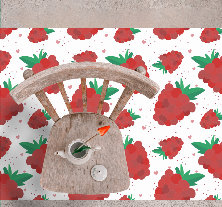 Vinil podovi cvijeće i biljke uz vibrantni uzorak bobica - TenStickers