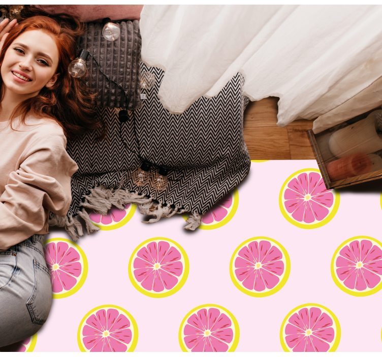 Vinil podovi cvijeće i biljke uzorak kriški citrusa - TenStickers