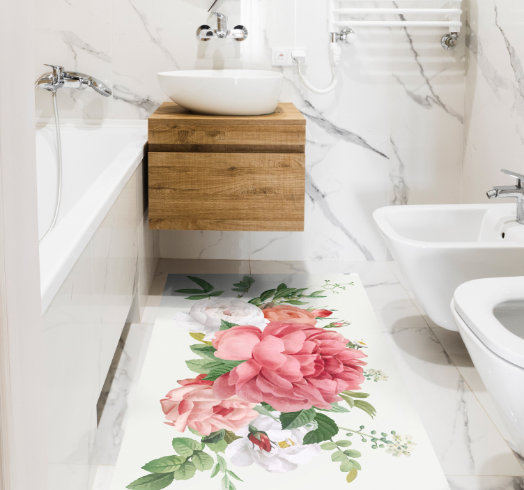 Vinil podovi cvijeće i biljke živahni cvjetni aranžman - TenStickers