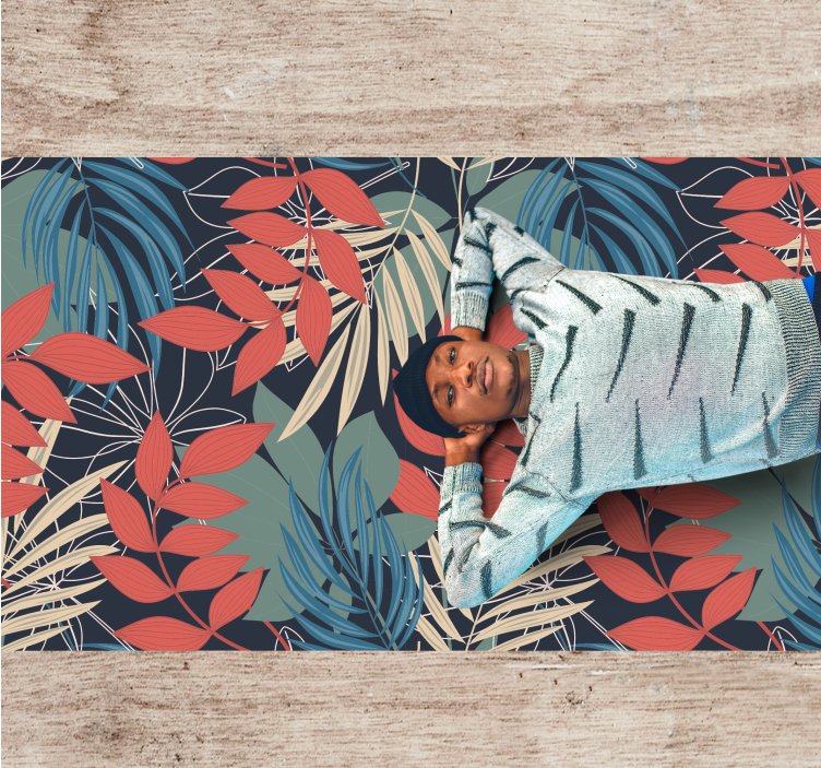 Vinil podovi cvijeće i biljke živopisni uzorak lišća - TenStickers