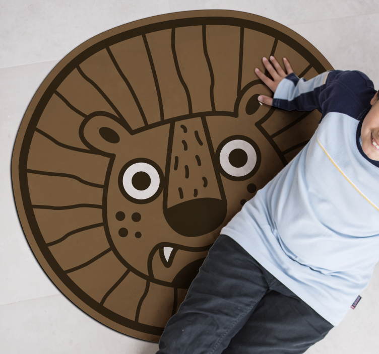 Vinil podovi djeca lav crtani krug - TenStickers