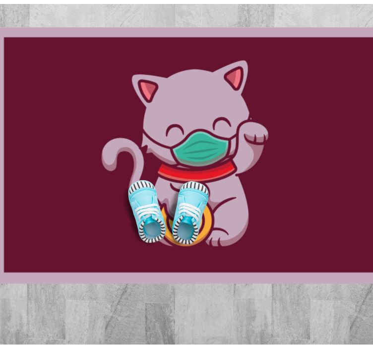 Vinil podovi životinja mačka koja nosi masku - TenStickers