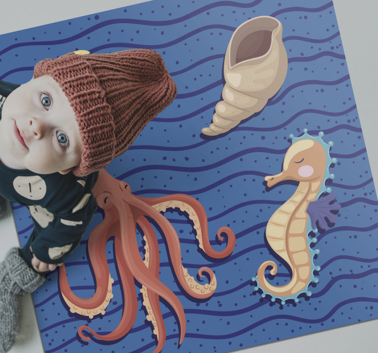 Vinil podovi djeca oceanske životinje igranje - TenStickers