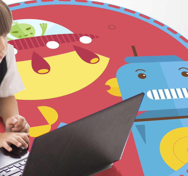 Vinil podovi djeca podmornica igra robota - TenStickers