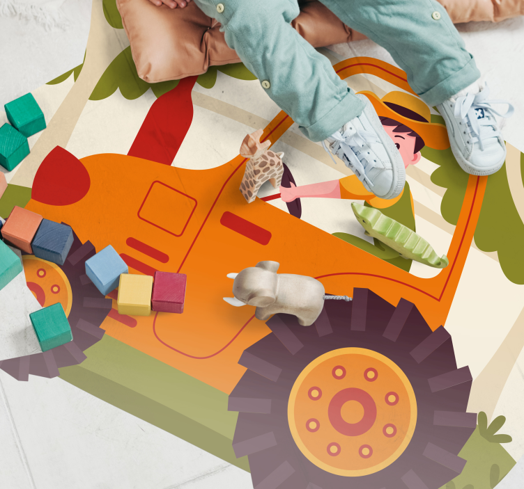 Vinil podovi djeca razigrane slike traktora - TenStickers