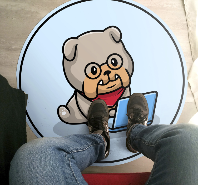 Vinil podovi životinja štene s računalom - TenStickers