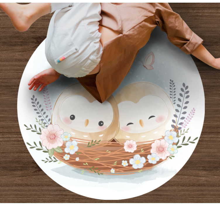 Vinil podovi spavaća soba gnijezdo sova za par - TenStickers