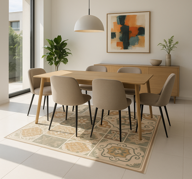 Vinil podovi dnevna soba cementne pločice različitih veličina - TenStickers