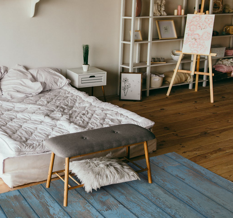 Vinil podovi efekt drva stare plave daske - TenStickers