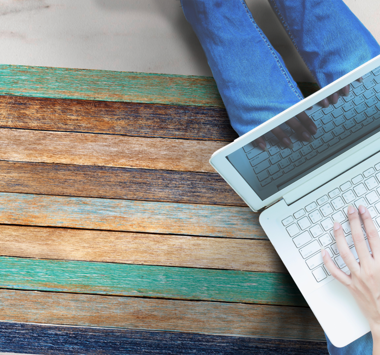 Vinil podovi efekt drva višebojne drvene daske - TenStickers