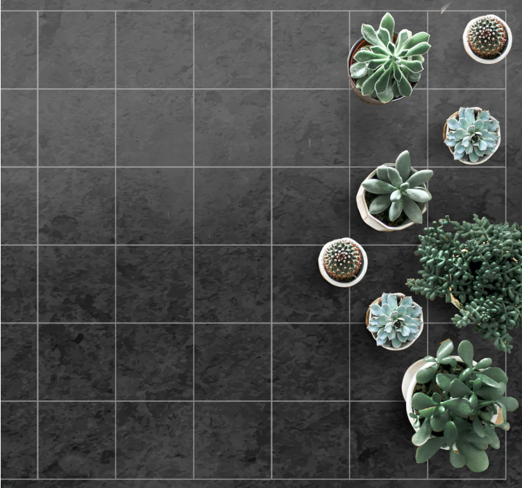 Vinil podovi efekt kamena elegantni crni kvadrati - TenStickers