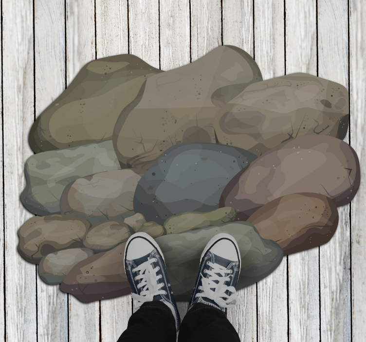 Vinil podovi efekt kamena ilustracija kamenčića - TenStickers