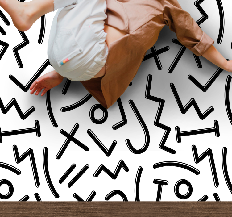 Drugi vinil podovi dinamične apstraktne linije - TenStickers