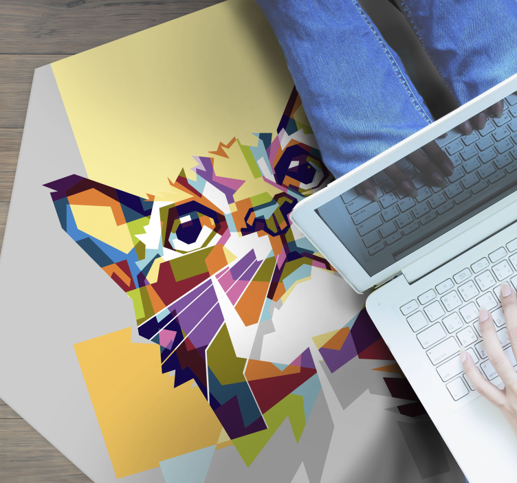 Vinil podovi geometrijski geometrijska mačka - TenStickers