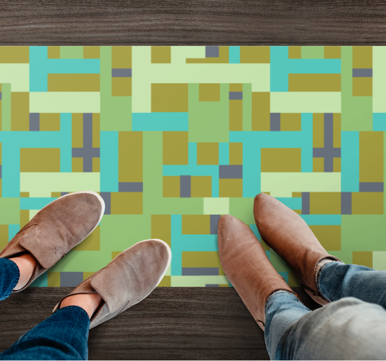 Vinil podovi geometrijski segmenti zelene boje - TenStickers