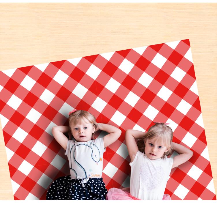 Vinil podovi prugasta grimizni karirani motiv - TenStickers